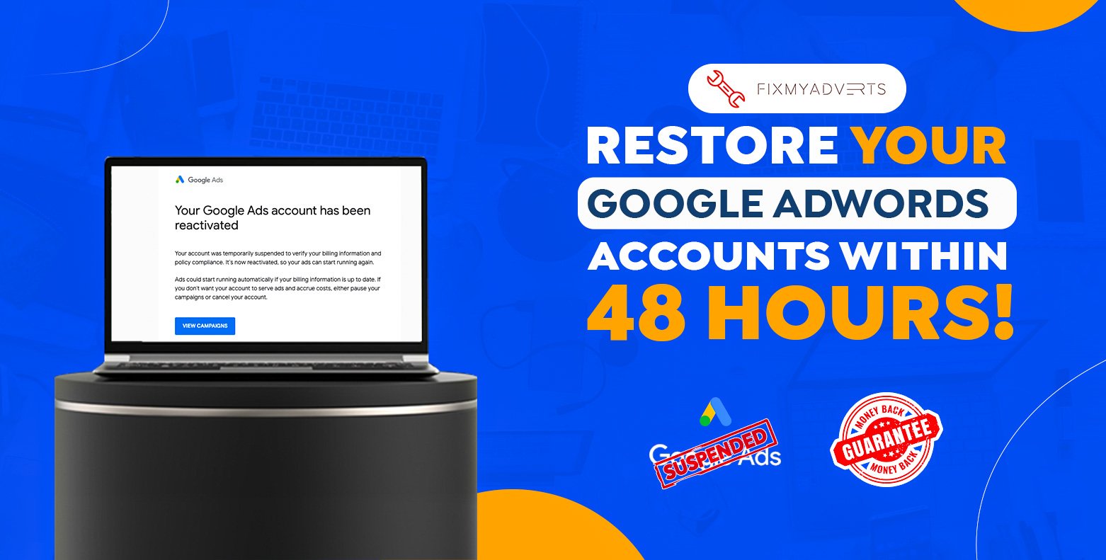 Homepage Banner - Unsuspend any Google Ads account - FixMyAdverts